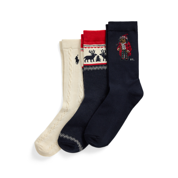 Polo Bear Crew Sock 3-Pack