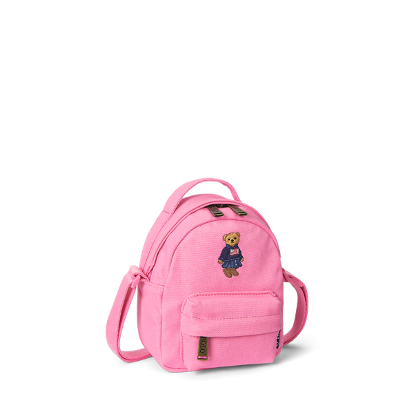 Baja Pink Polo Bear Mini Canvas Crossbody Backpack Boys 8-18 2