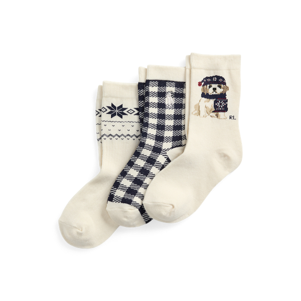 Assorted Dog Crew Sock 3-Pack Girls 2-6x 1