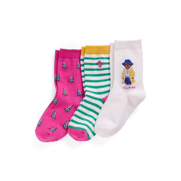 Set van 3 paar crewsokken met Polo Bear