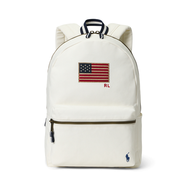 Canvas backpack white sales