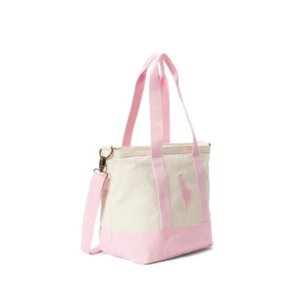 Tragetasche aus Baumwollsegeltuch Girls 7-16 in Wei&szlig;/Carmel-Rosa 2