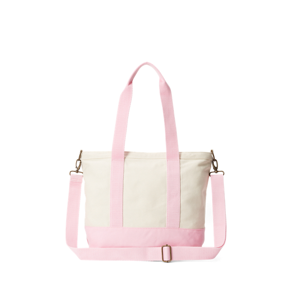 Tragetasche aus Baumwollsegeltuch Girls 7-16 in Wei&szlig;/Carmel-Rosa 3