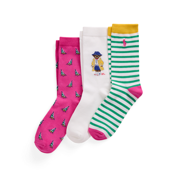 Polo Bear Crew Sock 3-Pack Girls 7-14 Years 1