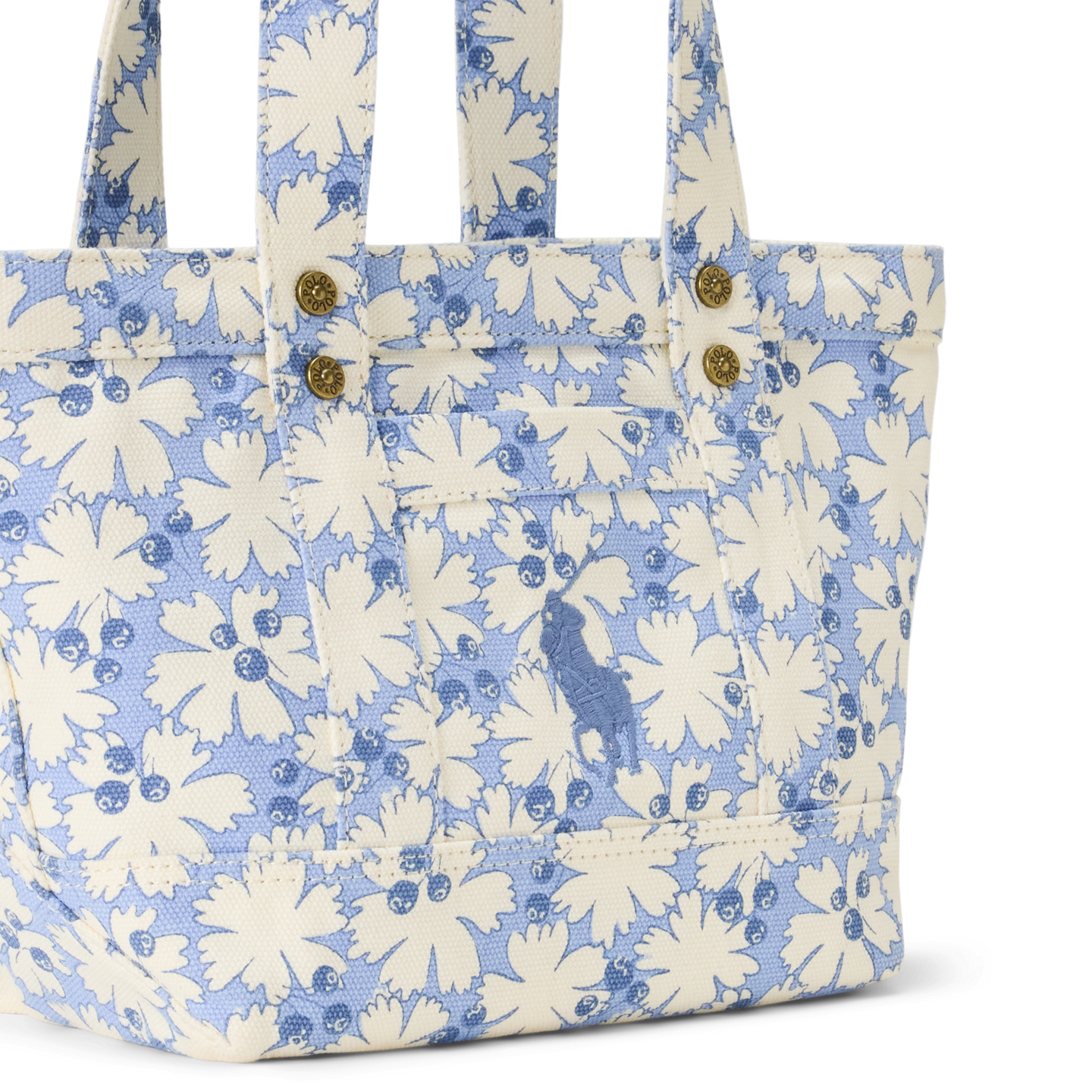 Детская сумка Ralph Lauren Floral Big Pony Canvas Mini Tote, цвет: Лавандовый — фото 2