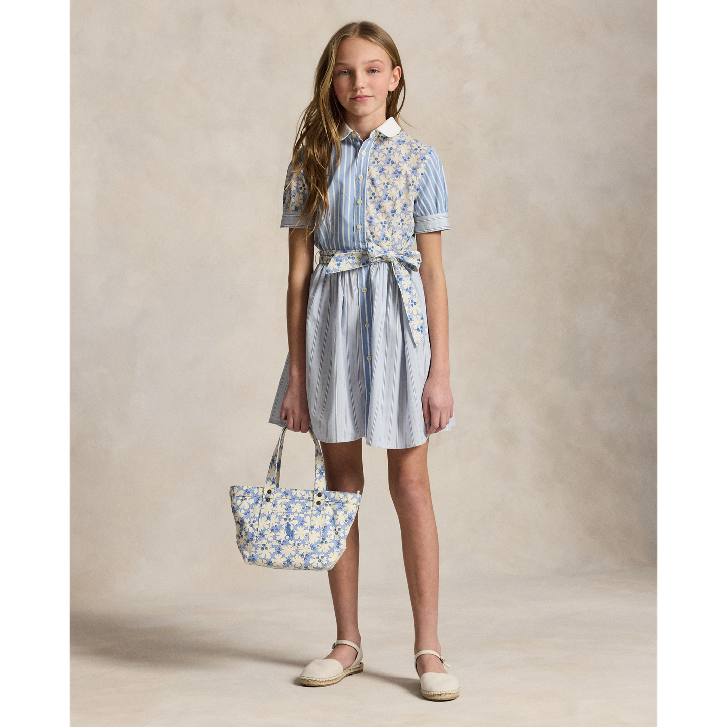 Детская сумка Ralph Lauren Floral Big Pony Canvas Mini Tote, цвет: Лавандовый — фото 3