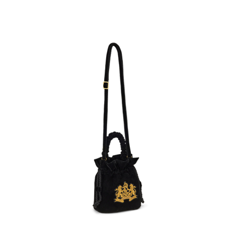 Ralph Lauren Embroidered Crest Logo Velvet Bag