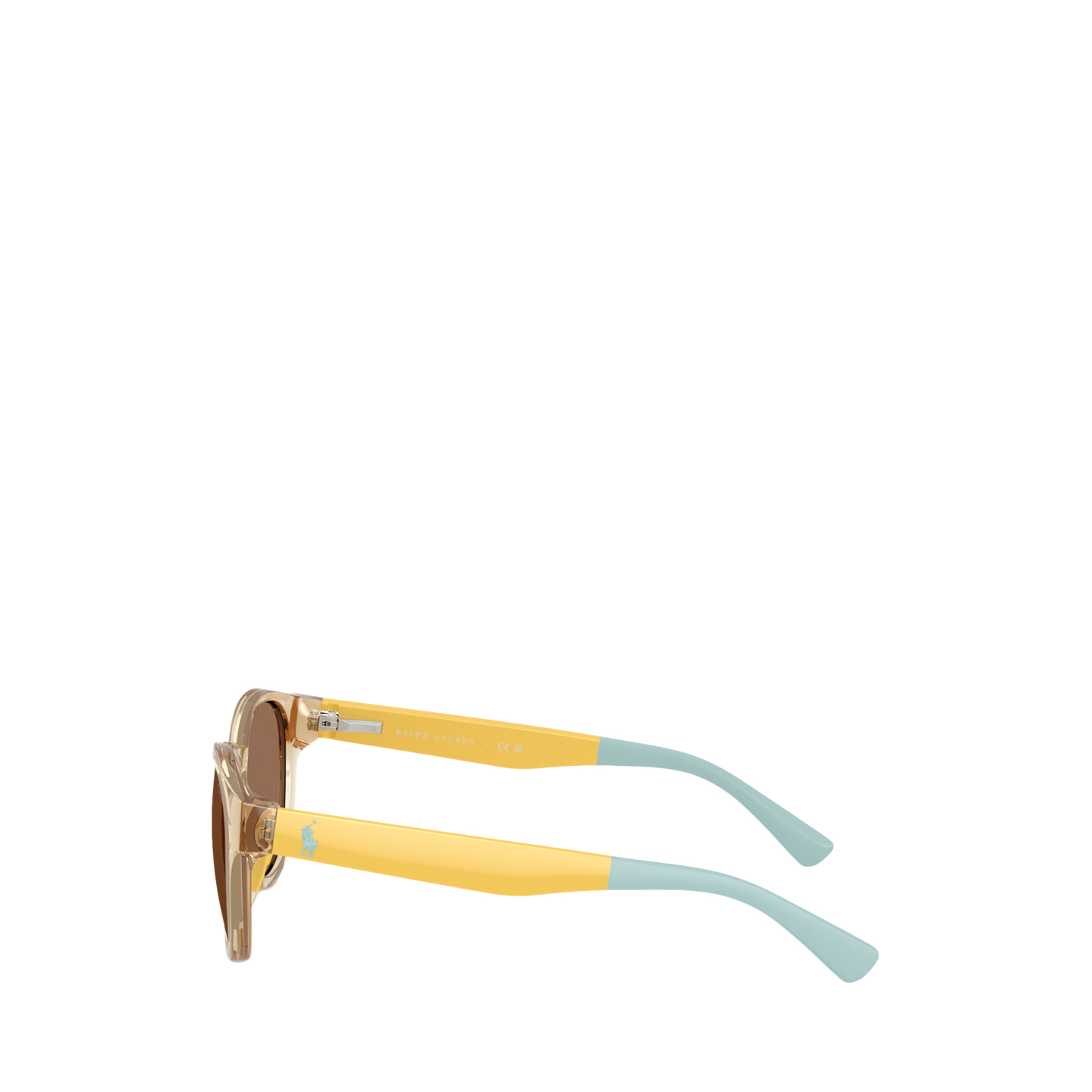 Детские солнцезащитные очки Ralph Lauren Two-Toned-Temple Round Sunglasses, цвет: Блестящий светлый жёлтый — фото 2
