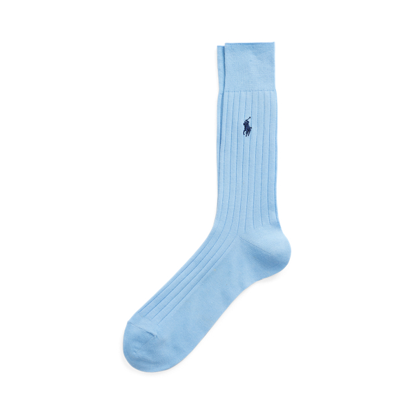 Light Blue Ribbed Cotton Dress Socks Polo Ralph Lauren 1