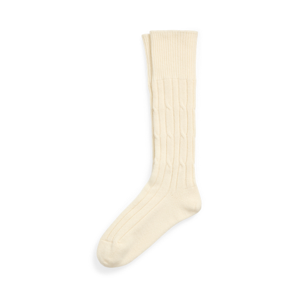 Ivory Cable Cashmere Blend Sock Polo Ralph Lauren 1