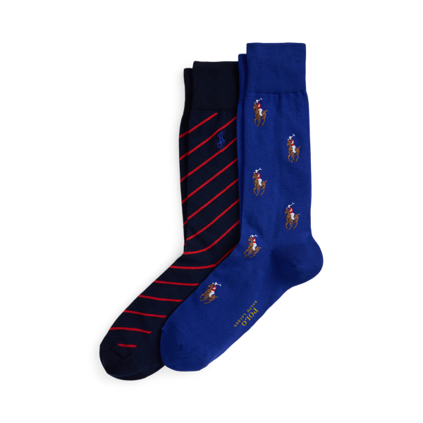 Royal/red/navy Signature Pony &amp; Striped Sock 2-Pack Polo Ralph Lauren 1