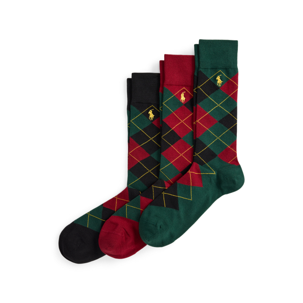 3er-Pack Anzugsocken mit Argyle-Muster