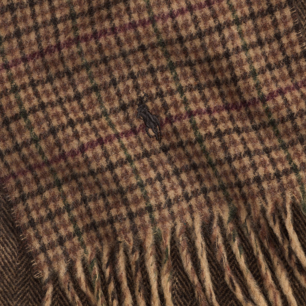 Brown Reversible Wool-Blend Scarf Polo Ralph Lauren 5