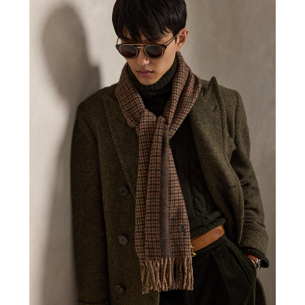 Brown Reversible Wool-Blend Scarf Polo Ralph Lauren 3