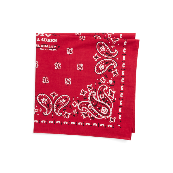 Rl Red/white Logo Cotton Bandanna Polo Ralph Lauren 2