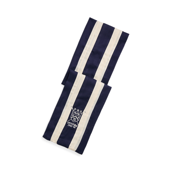 &Eacute;charpe ray&eacute;e &agrave; blason en coton