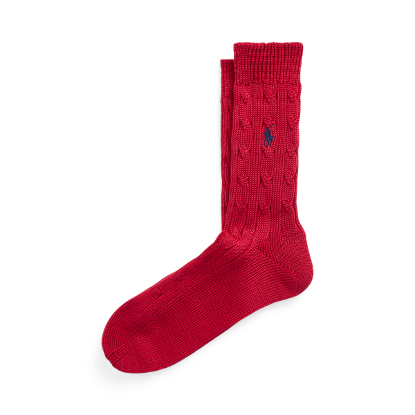 Cable-Knit Cotton-Blend Crew Socks Polo Ralph Lauren 1