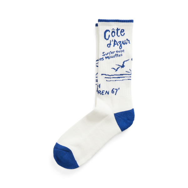 Cotton-Blend Graphic Crew Socks