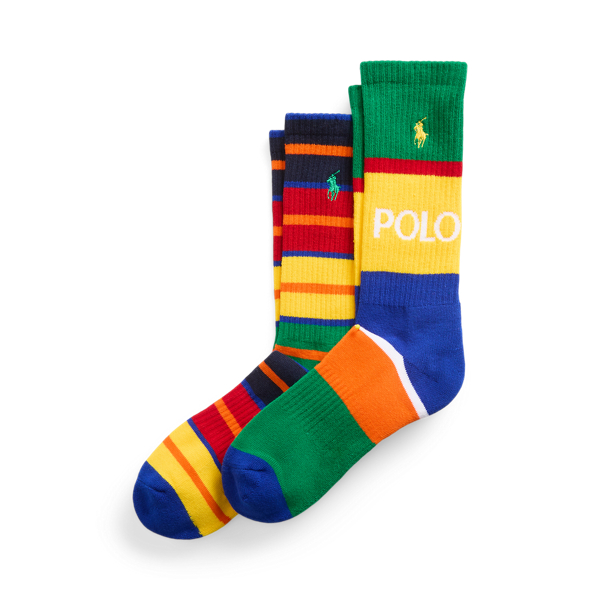 2&nbsp;paires de chaussettes ray&eacute;es en coton
