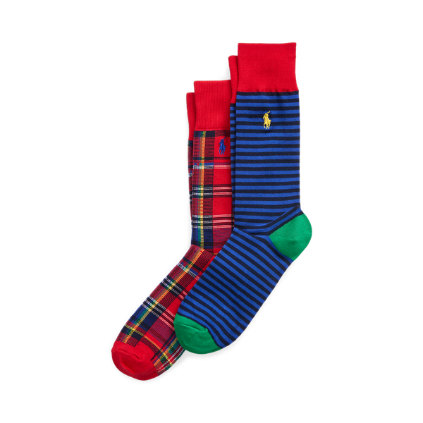 2 pares de calcetines de cuadros y rayas Polo Ralph Lauren en 1