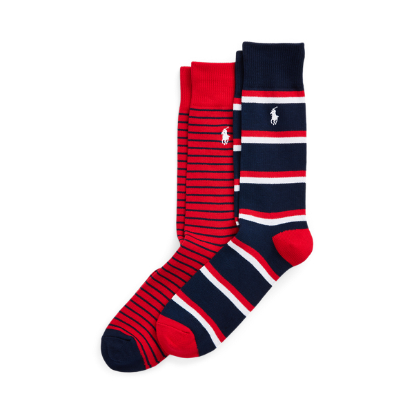 Striped Cotton-Blend Trouser Sock 2-Pack