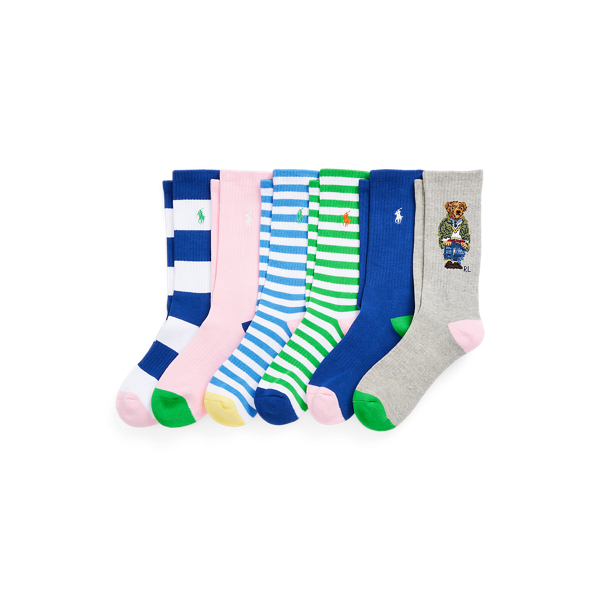 Assorted Polo Bear Striped Crew Sock 6-Pack Polo Ralph Lauren 1