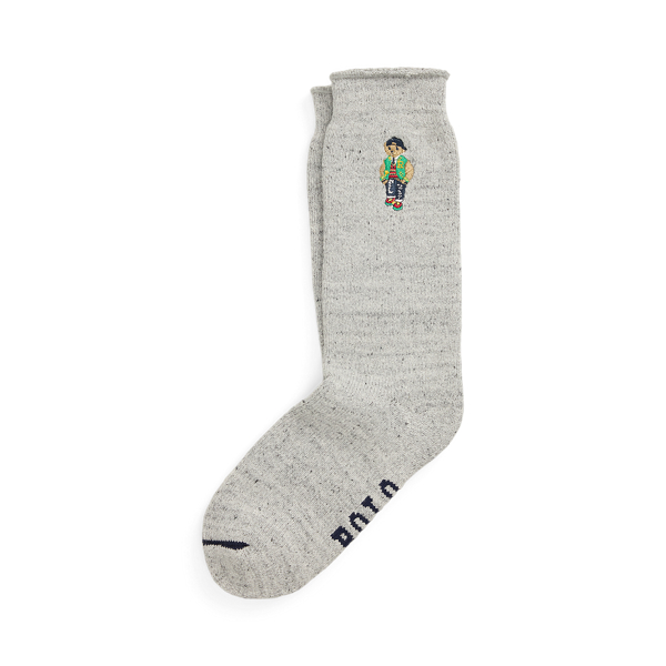 Polo Bear Heathered Cotton-Blend Socks