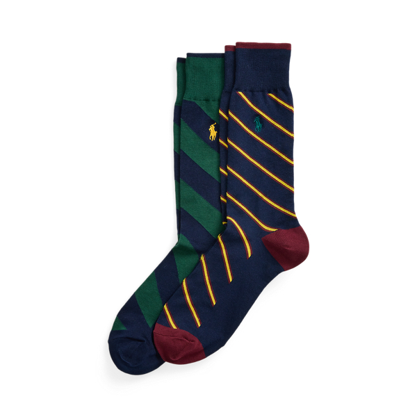 Navy Repp-Stripe Trouser Sock 2-Pack Polo Ralph Lauren 1