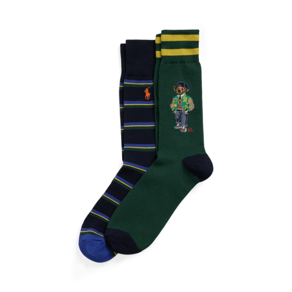 Green Polo Bear Trouser Sock 2-Pack Polo Ralph Lauren 1