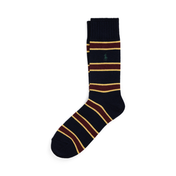 Navy Striped Wool-Blend Boot Socks Polo Ralph Lauren 1