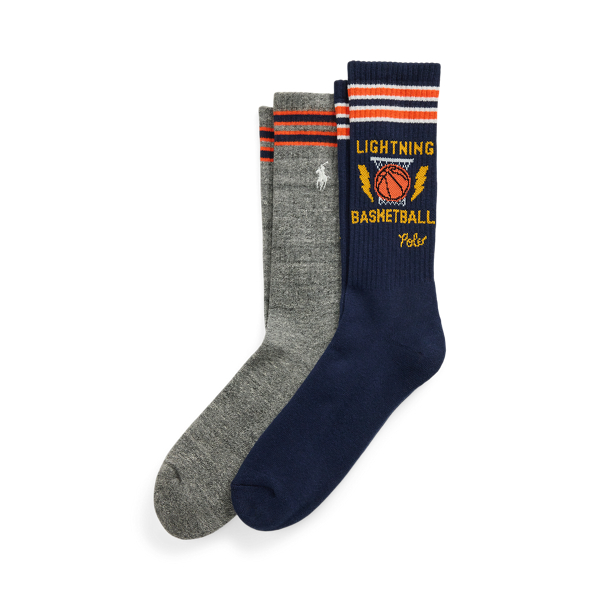 Navy Graphic Cotton-Blend Crew Sock 2-Pack Polo Ralph Lauren 1