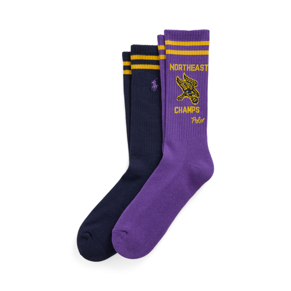 Purple Graphic Cotton-Blend Crew Sock 2-Pack Polo Ralph Lauren 1