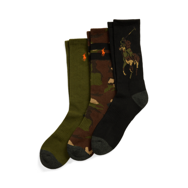 Assorted Camo Cotton-Blend Crew Sock 3-Pack Polo Ralph Lauren 1