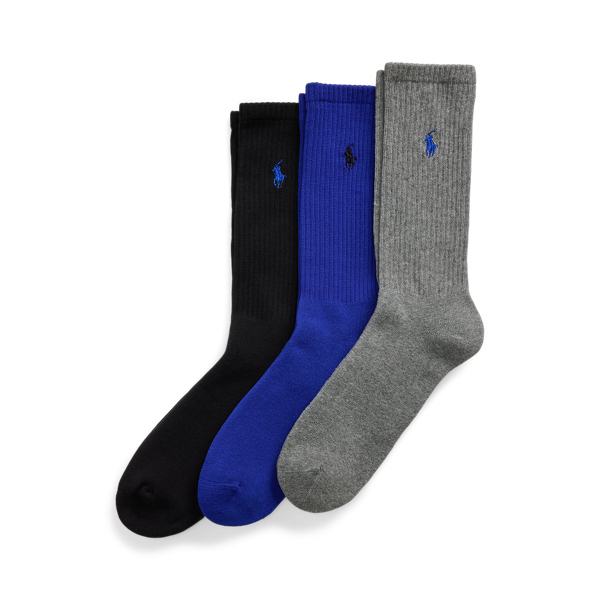 Grey Heather Cotton-Blend Crew Sock 3-Pack Polo Ralph Lauren 1