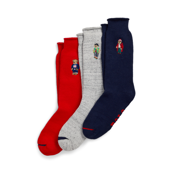 Polo Bear Roll Top 3 Sock Gift Set for Men Ralph Lauren UK