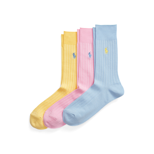 Gerippte Anzugsocken im Dreierpack