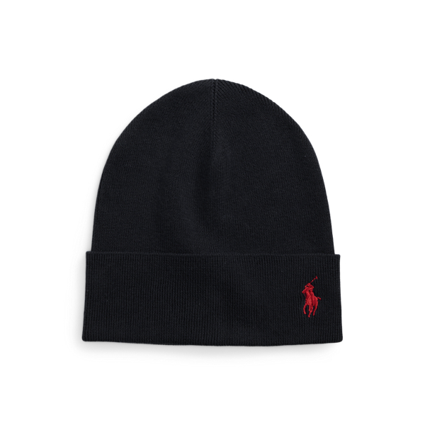 Polo Black Rib-Knit Cotton Beanie Polo Ralph Lauren 1