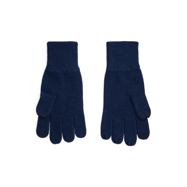 Hunter Navy Signature Pony Knit Touch Gloves Polo Ralph Lauren 2