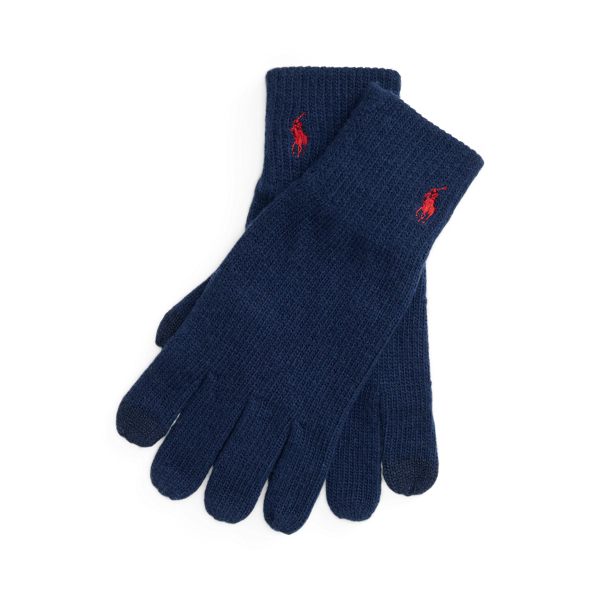Hunter Navy Signature Pony Knit Touch Gloves Polo Ralph Lauren 1