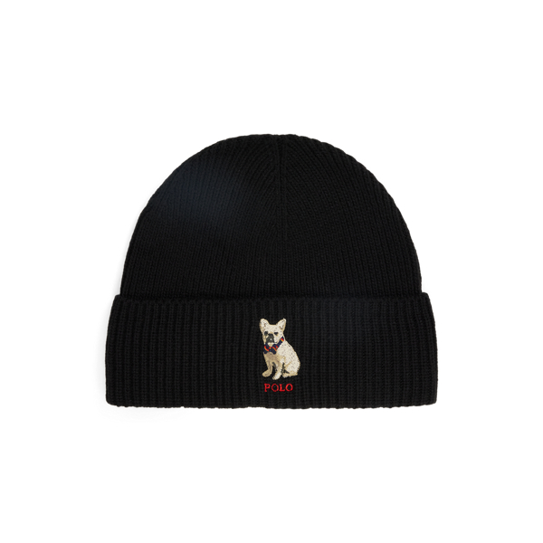 Black and white polo beanie best sale