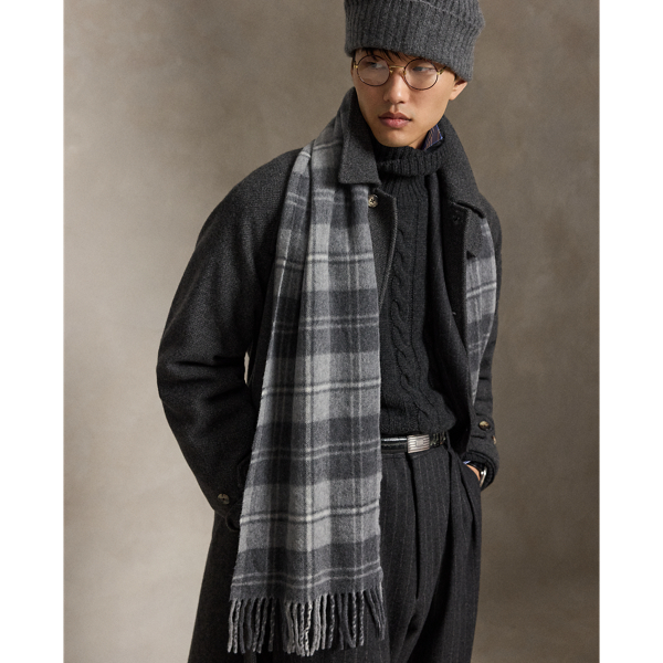 Plaid Wool-Cashmere Scarf
