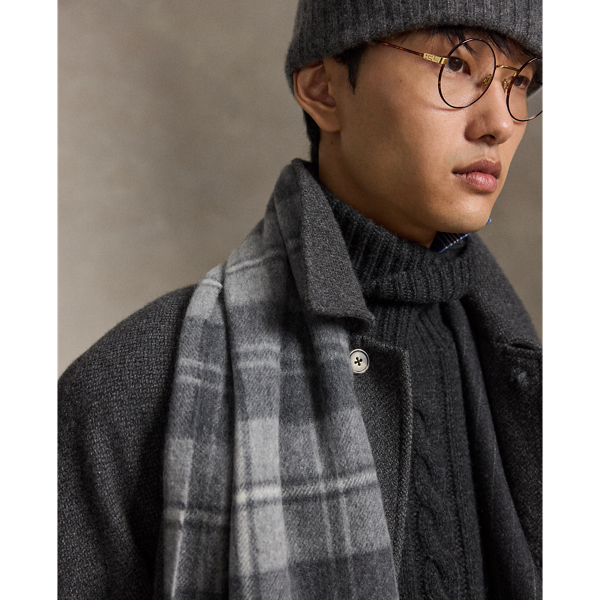 Plaid Wool-Cashmere Scarf