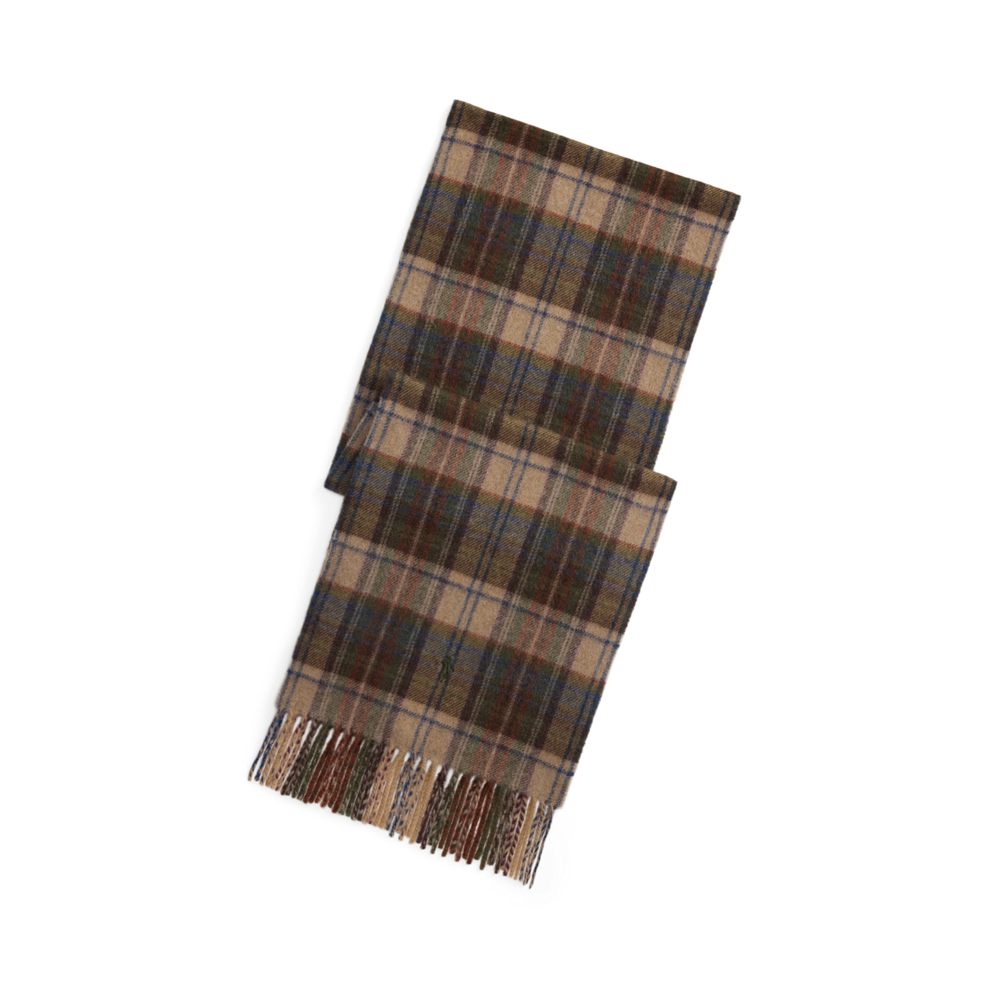 Мужской шарф Ralph Lauren Plaid Wool-Cashmere, цвет: Верблюжий / Разноцветный — фото 1