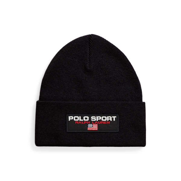 Rl Black Polo Sport Rib-Knit Beanie Polo Ralph Lauren 1