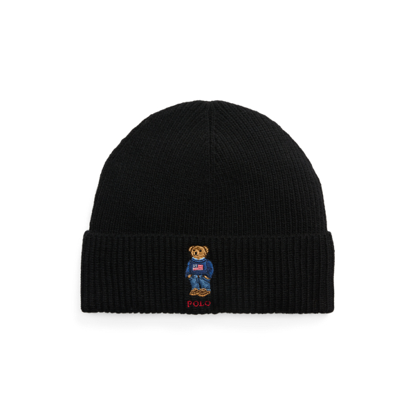 Polo Black Polo Bear Rib-Knit Beanie Polo Ralph Lauren 1