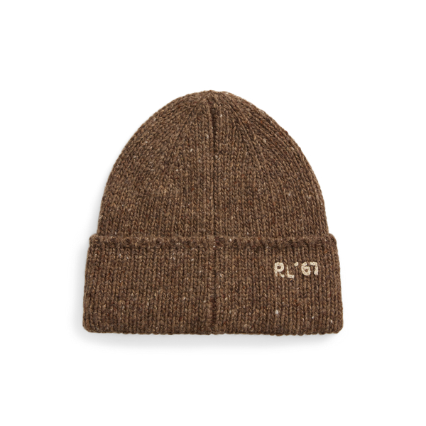Dark Brown Intarsia-Knit Merino-Wool-Blend Beanie Polo Ralph Lauren 2