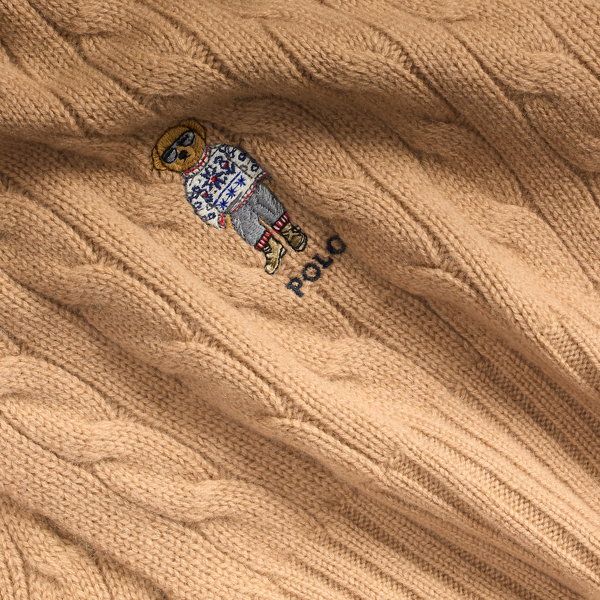 Polo Bear Cable-Knit Wool and Cashmere Scarf | Ralph Lauren