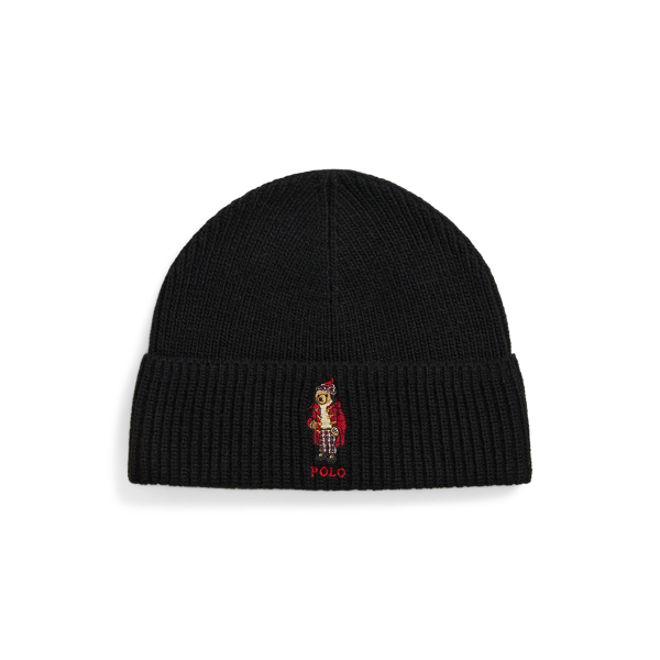 Polo Black Polo Bear Rib-Knit Beanie Polo Ralph Lauren 1