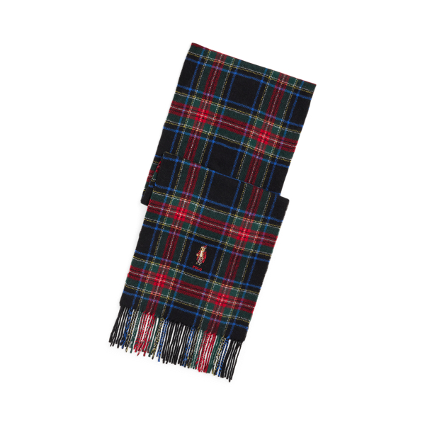 Multi Polo Bear Plaid Wool Scarf Polo Ralph Lauren 1