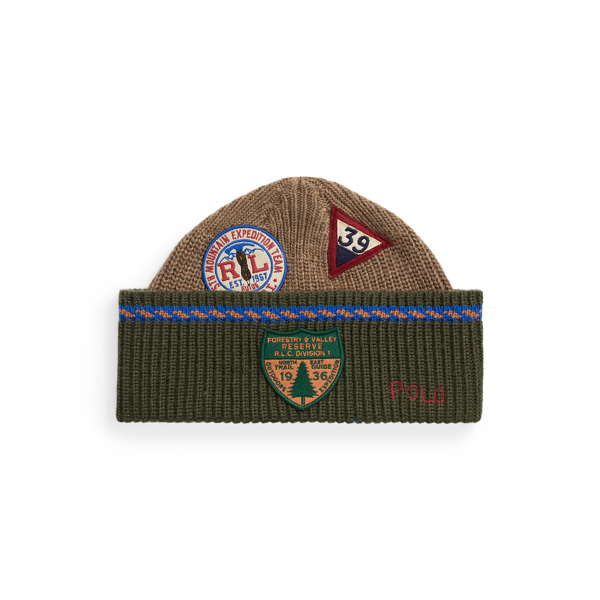 Olive Multi Expedition-Patch Beanie Polo Ralph Lauren 1